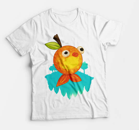 Orange Fish large graphic T-shirt